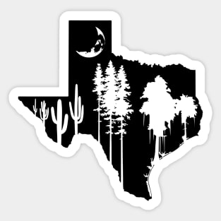 Texas Moon Forest Silhouette Sticker